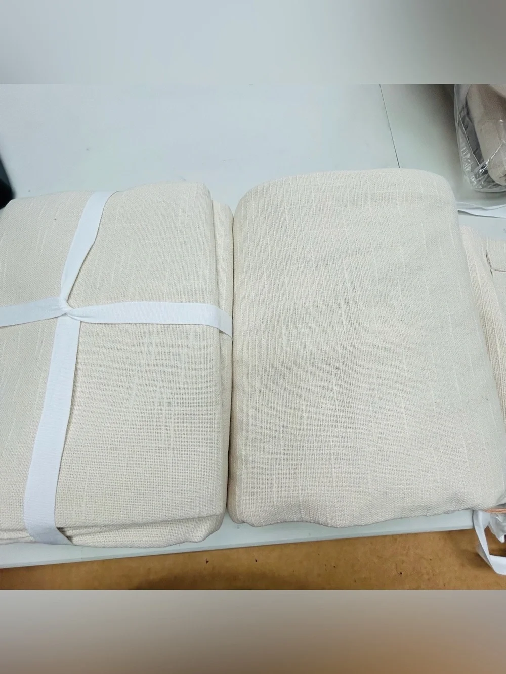 QUINCE Set Of 2 48x108 Cotton Slub Room Darkening Curtains Natural 9712